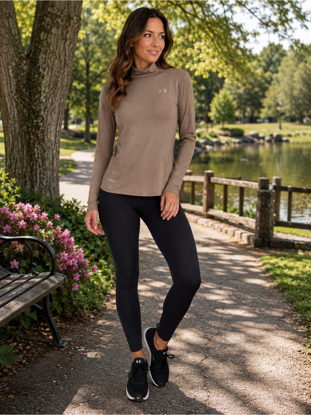 Under Armour Women’s Taupe Long-Sleeve Mock Neck Top